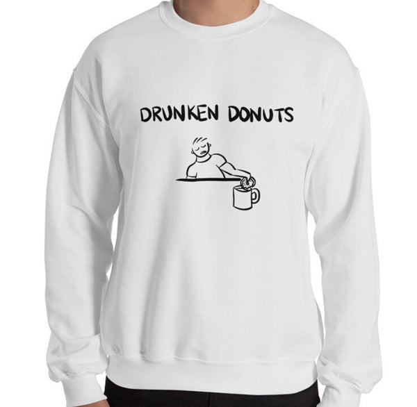 Drunken Donuts Funny Men's Sweatshirt by Laughs To Self