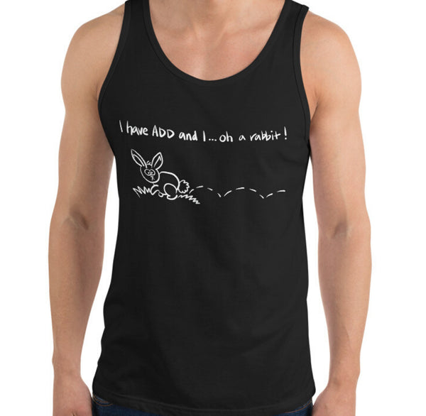 A.D.D. Rabbit Funny Men's Premium Tank by Laughs To Self