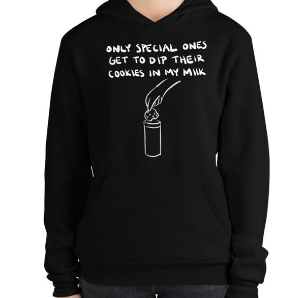 Cookies In My Milk Funny Women's Premium Hoodie by Laughs To Self Streetwear