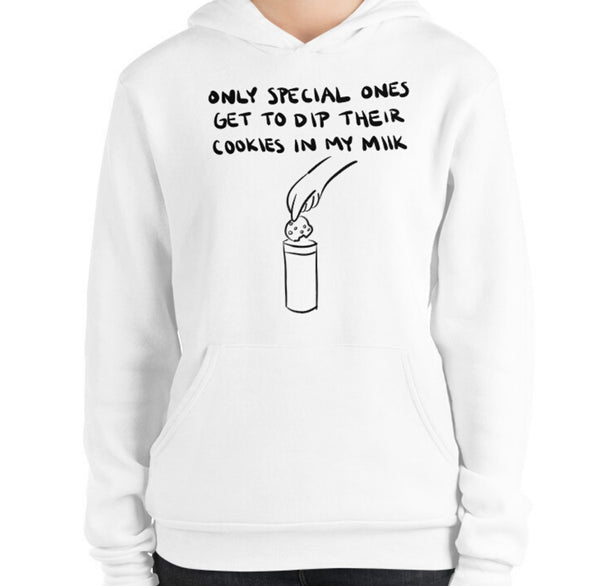 Cookies In My Milk Funny Women's Premium Hoodie by Laughs To Self Streetwear