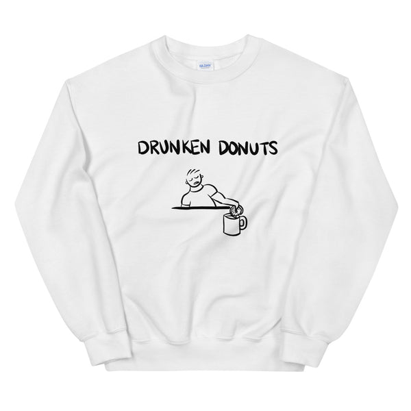 Drunken Donuts Funny Men's Sweatshirt by Laughs To Self