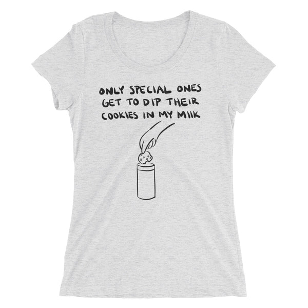 Cookies In My Milk Funny Women's Fitted T-Shirt Laughs To Self