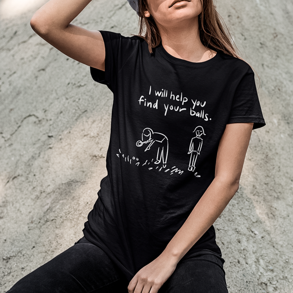 Confident Woman Wearing Funny Women's T-Shirt by Laughs To Self Streetwear