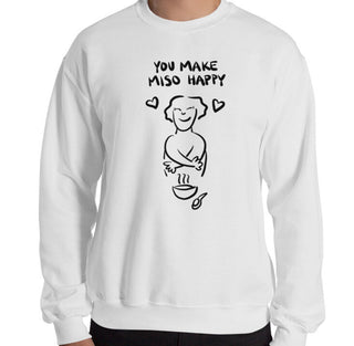 Miso Happy Funny Men's Sweatshirt by Laughs To Self