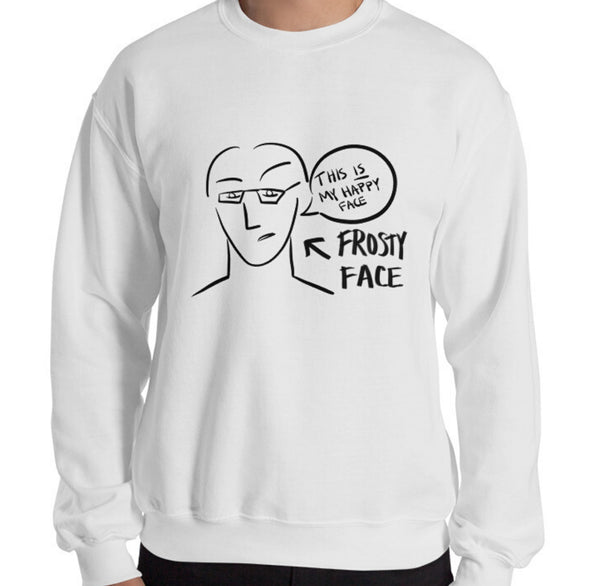 Frosty Face Funny Men's Sweatshirt by Laughs To Self