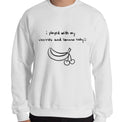 Cherries and Banana Funny Men's Sweatshirt by Laughs To Self