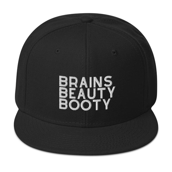 Brains Beauty Booty Unisex Snapback Premium Hat by Laughs To Self